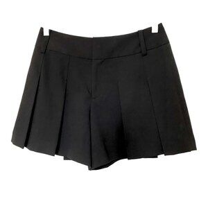 ALICE + OLIVIA BLACK HIGH RISE BELT LOOPS TROUSER SHORTS - 6